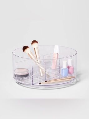 BRIGHTROOM ACRYLIC SPINNING MAKEUP ORGANIZER - CLEAR (NEW WITH TAGS)